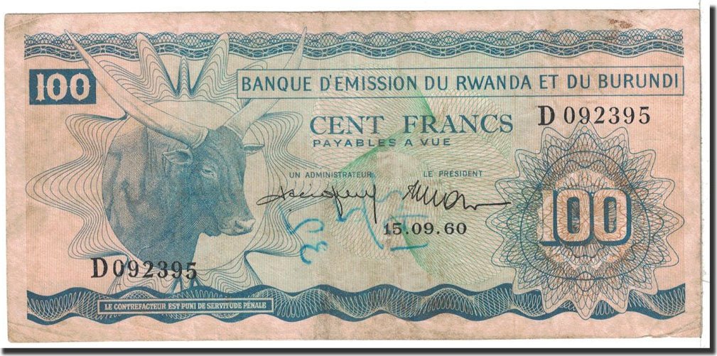 Reproduction RWANDA BURUNDI 50 FRANCS 1960 UNC 