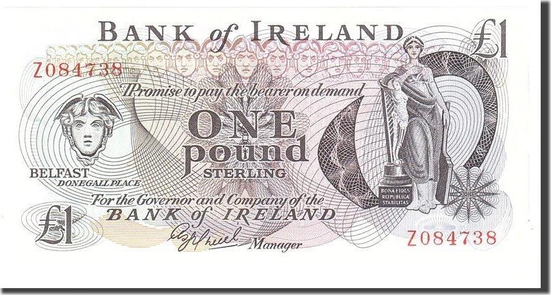 1 Pound 1972 Northern Ireland Banknote 1972 06 28 Km 61b Unc 65