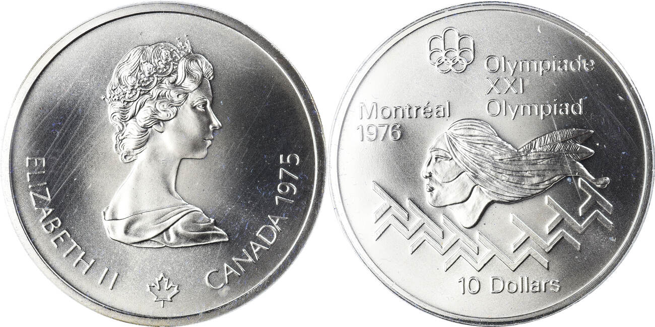 Canada 10 Dollars 1975 Royal Canadian Mint Coin, Elizabeth II, 1976 ...