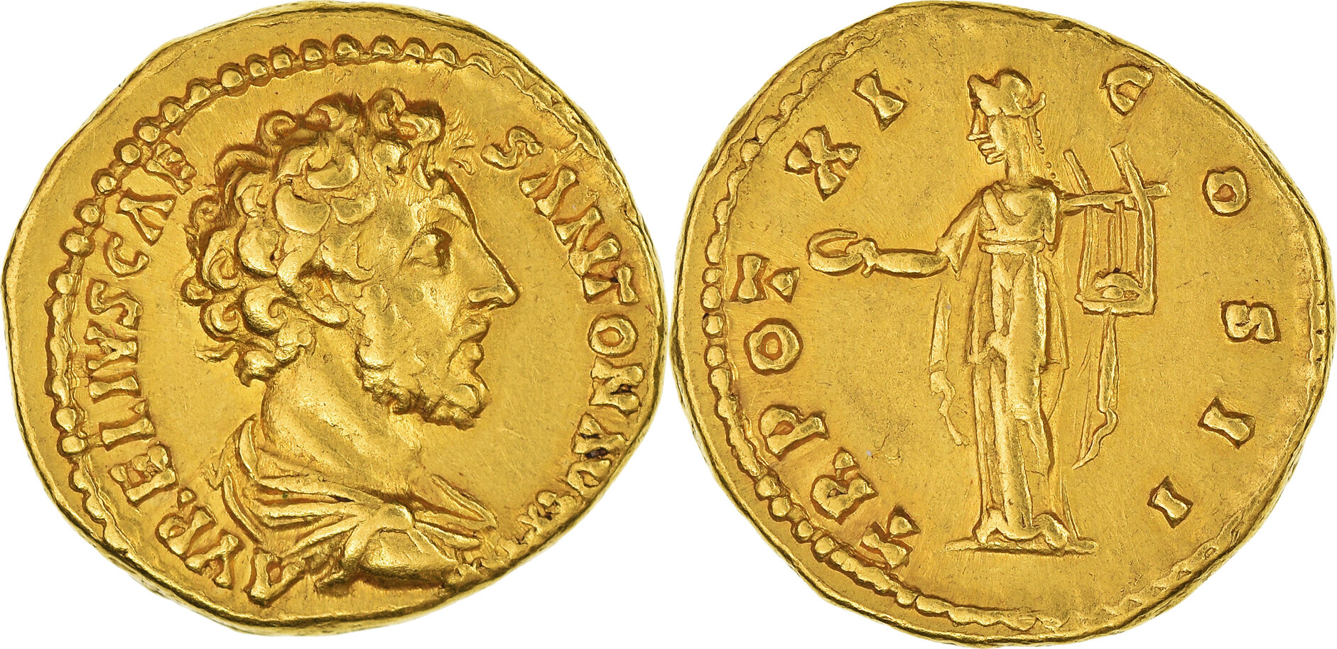 Aureus 156-157 Rome Coin, Marcus Aurelius, Rome, Gold, RIC:469b AU