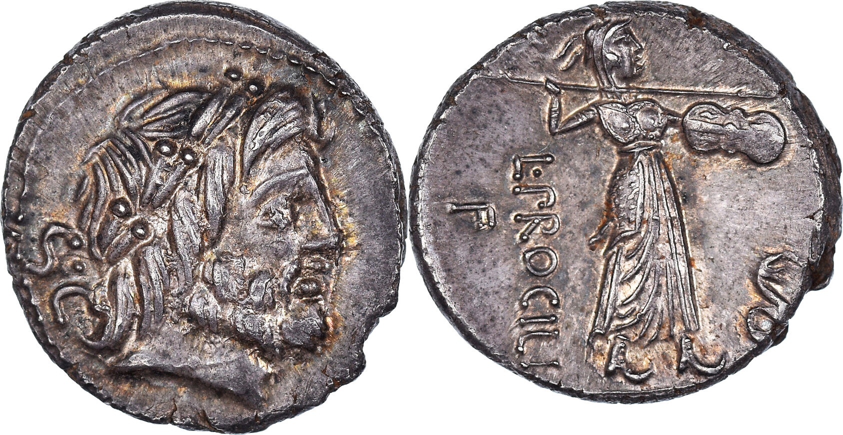 Denarius 80 BC Rome Coin, Procilia, Rome, Silver, Crawford:379/1 MS(63 ...