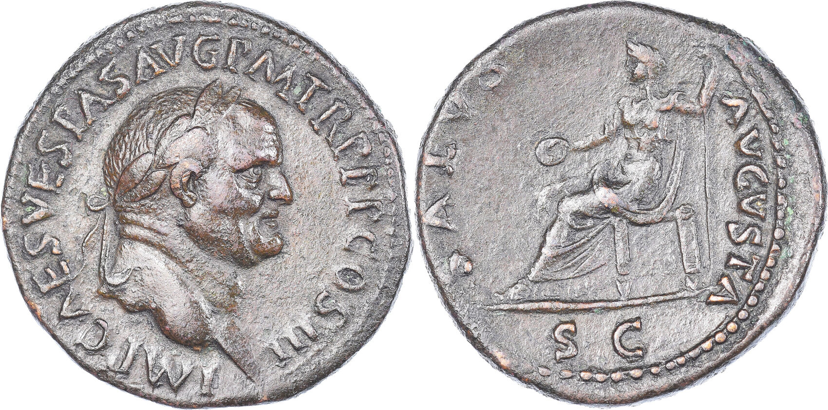 Sestertius 71 Rome Vespasian, Rome, Bronze, RIC:245 EF(40-45) | MA-Shops