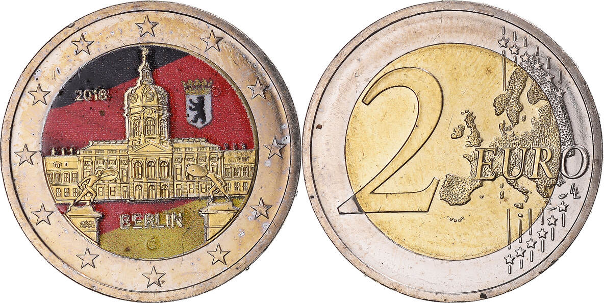 Germany 2 Euro 2018 Hambourg berlin, Hambourg, Colourized, Bi-Metallic ...