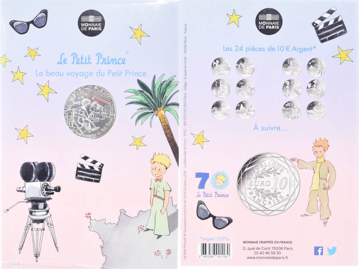 Pièces monnaie de Paris 2016 Petit Prince