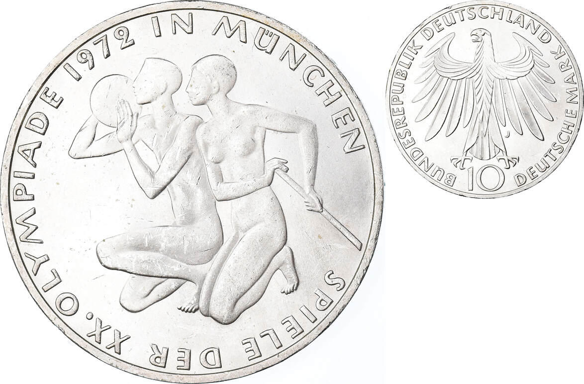 Germany Federal Republic 10 Mark 1972 J Coin Hambourg Silver Au50 53 Ma Shops