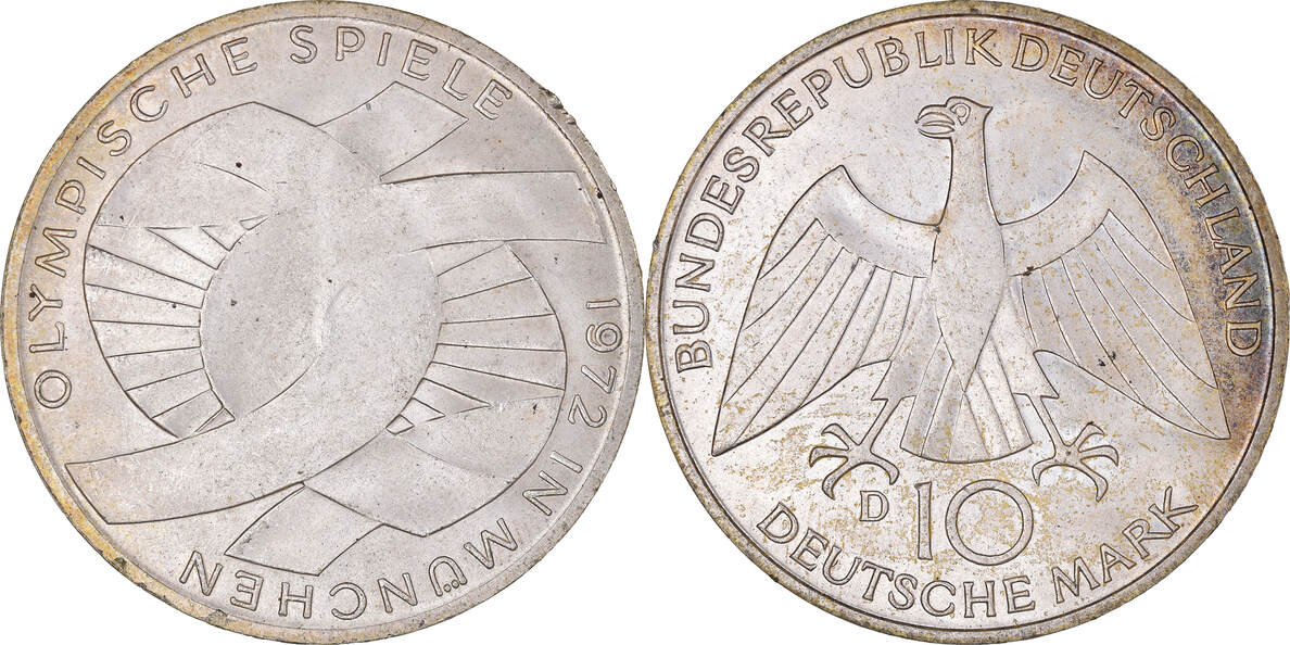 Germany Federal Republic 10 Mark 1972 D Coin Munich Olympics Munich Au55 58 Ma Shops