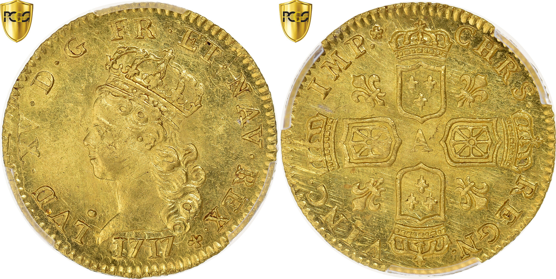 France 1/2 louis d'or de Noailles 1717 Paris Louis XV, Paris, Pedigree ...
