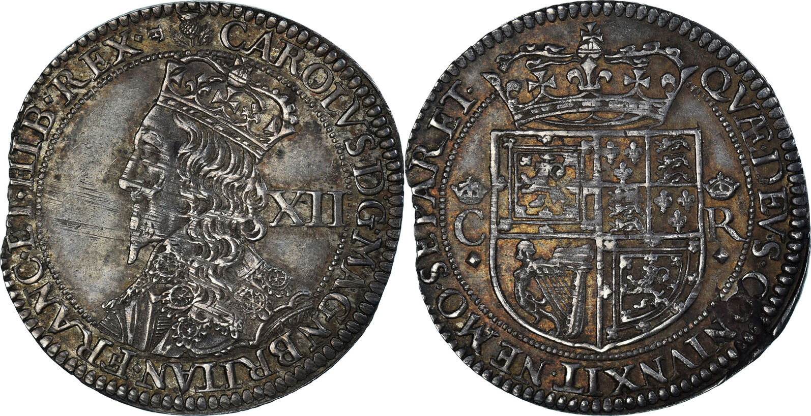Scotland 12 Shillings 16371642 Edinburgh Coin, Charles I, Edinburgh AU