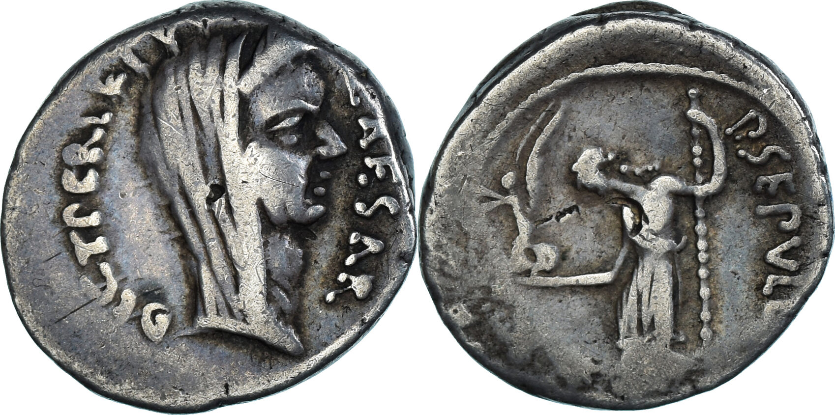 Denarius 44 BC Rome Coin, Julius Caesar, Rome, Silver, Crawford:480/11 ...