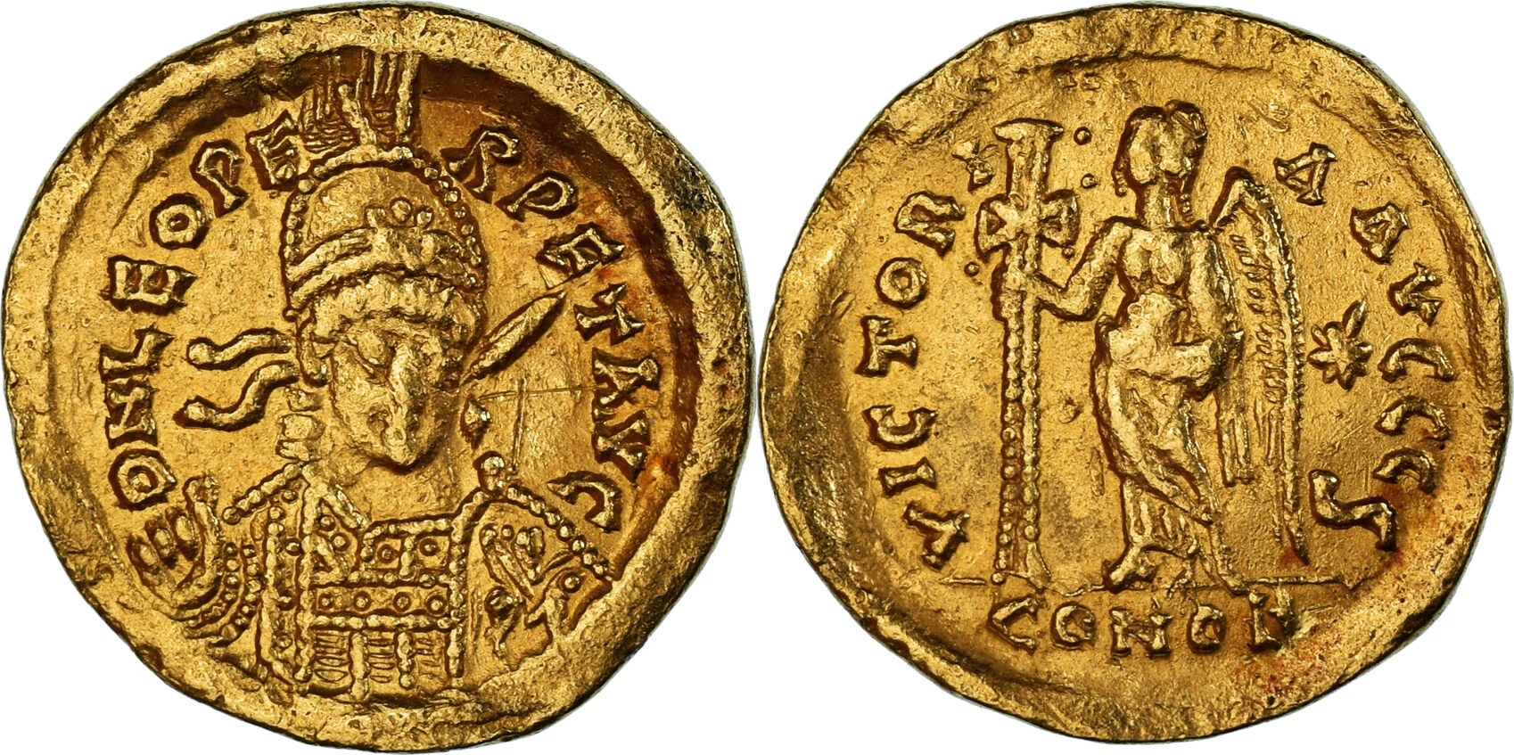 Solidus 462 Or 466 Constantinople Coin, Leo I, Constantinople, Gold 