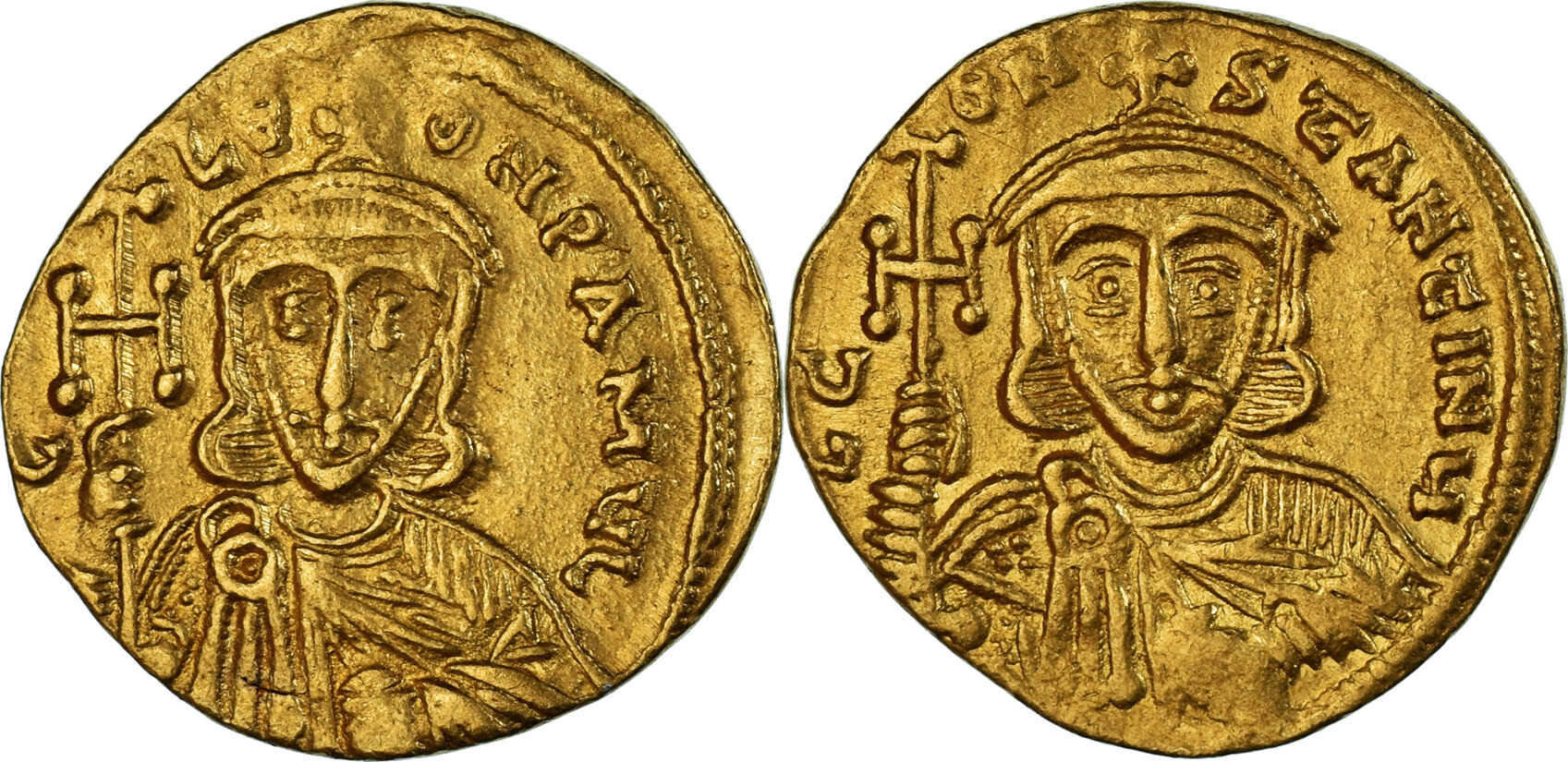 Solidus 745-750 Constantinople Coin, Constantine V Copronymus, with Leo ...