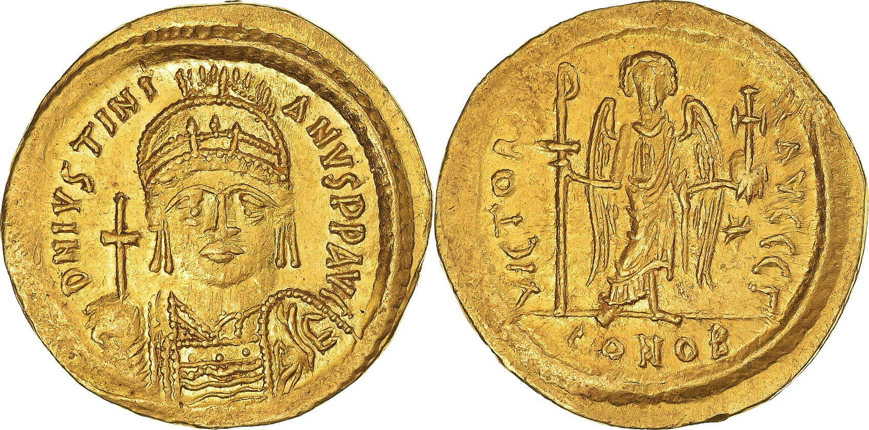 Solidus 542 552 Constantinople Coin Justinian I Constantinople