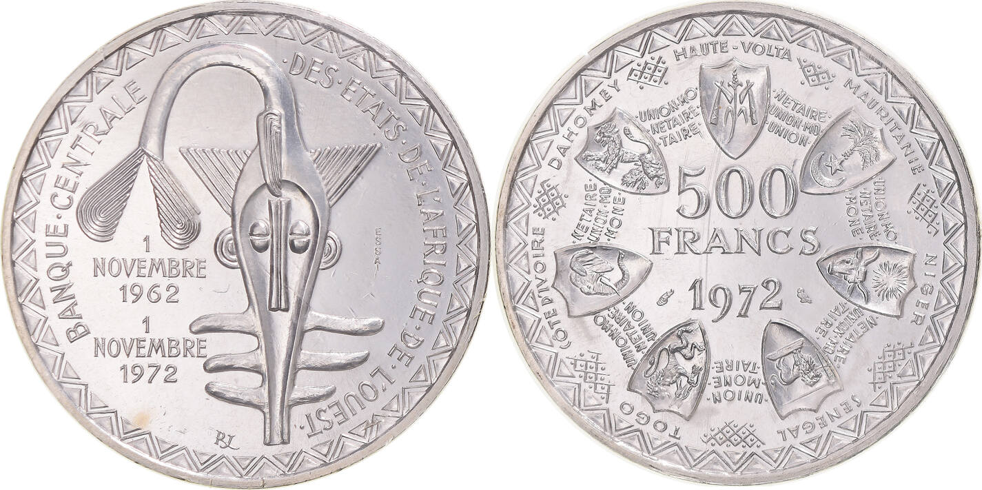 Ворлд монету. Серебряные 100 Francs CFA.