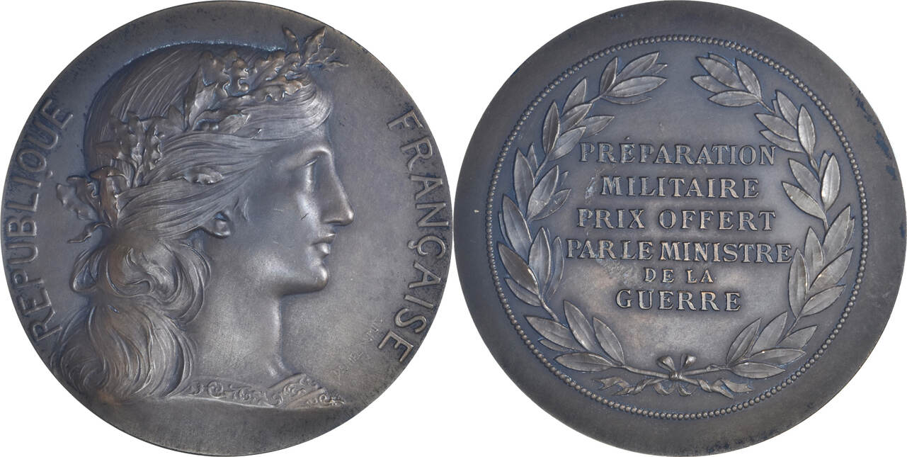 Médaille Française Bronze – Préparation Militaire, Ministre De La Guerre Par Dupuis