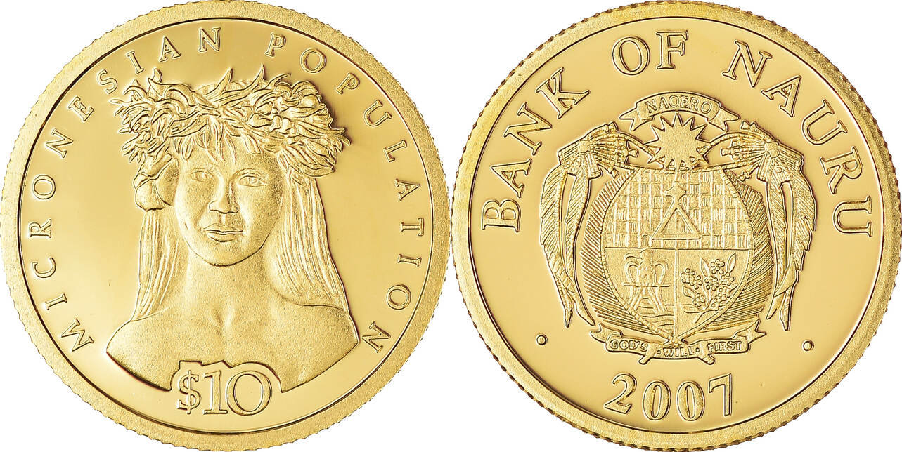 Золотые 2000. 10 Dollars Nauru 2003 1_25g Gold Nibelungen Treasure.