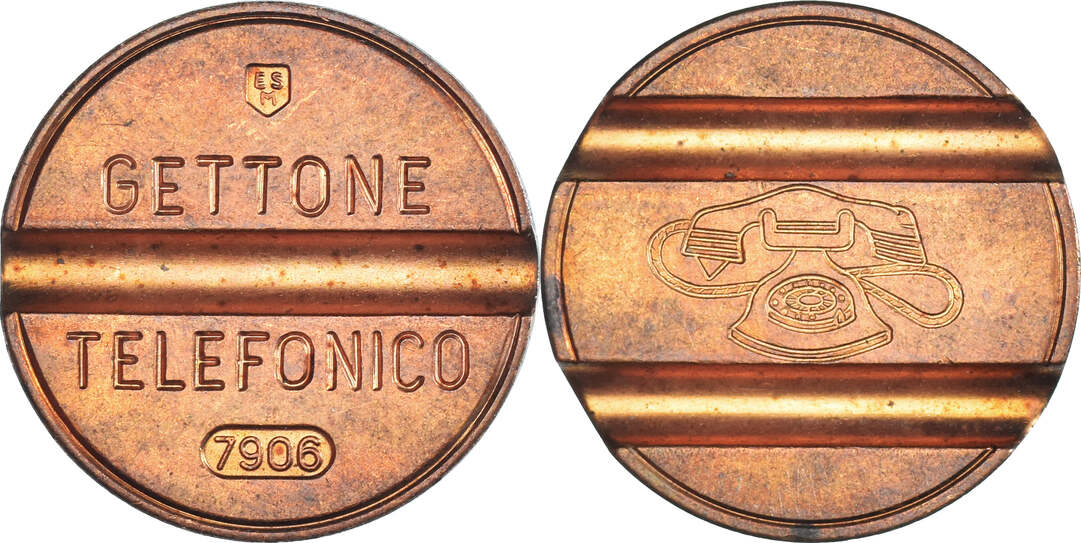 Italy Token Gettone Telefonico Copper MS 63