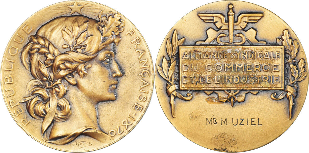 Médaille Du Travail Ministère Du Commerce Et De L'industrie - 1920 - Bronze
