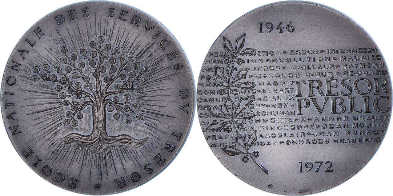 Médaille Bronze 1972 "Hommage Aux Apôtres De L'Europe" - 81 Mm, XXème Siècle