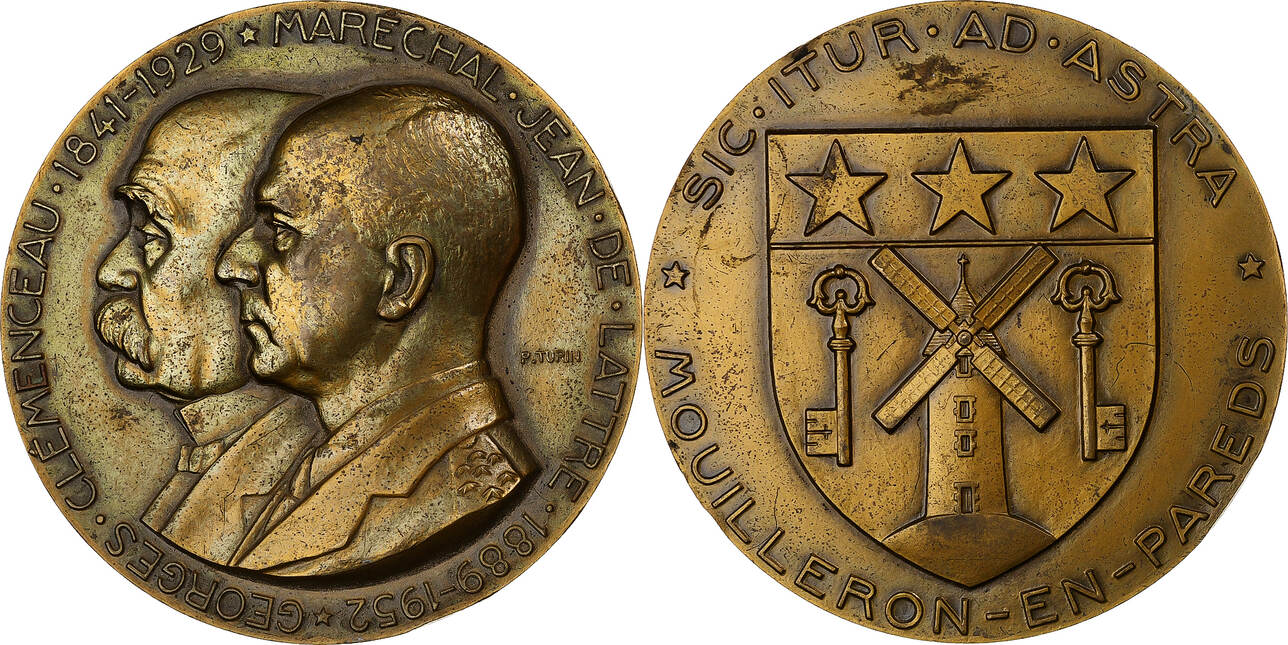 Médaille Maréchal De Lattre De Tassigny - Bronze, Signée Pierre Turin (XXe)