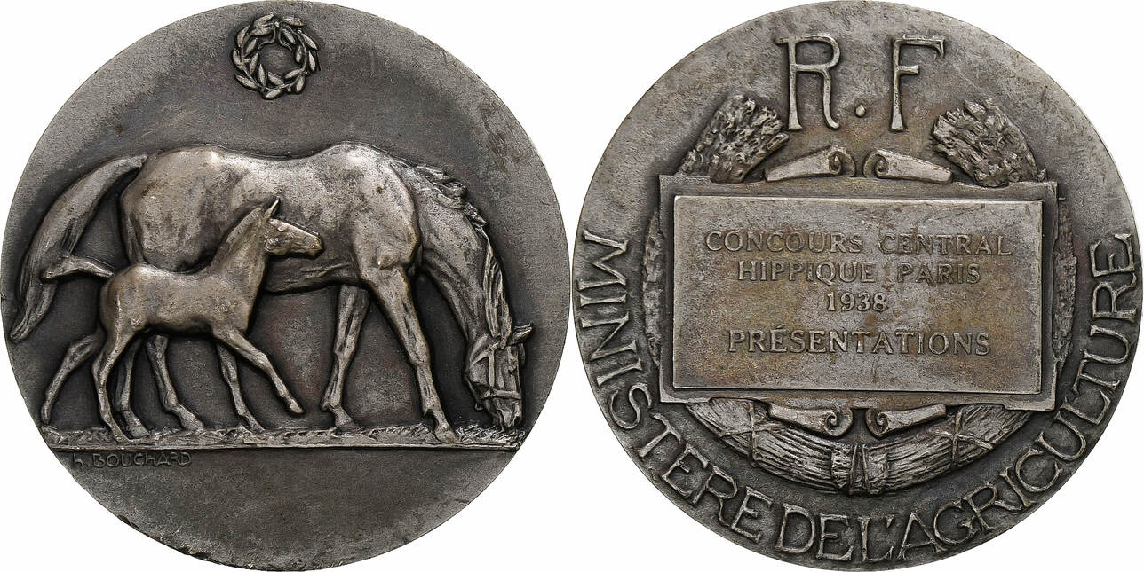 France, Medal, Agriculture, Concours Central Hippique, Paris, 1927, Dubois.A