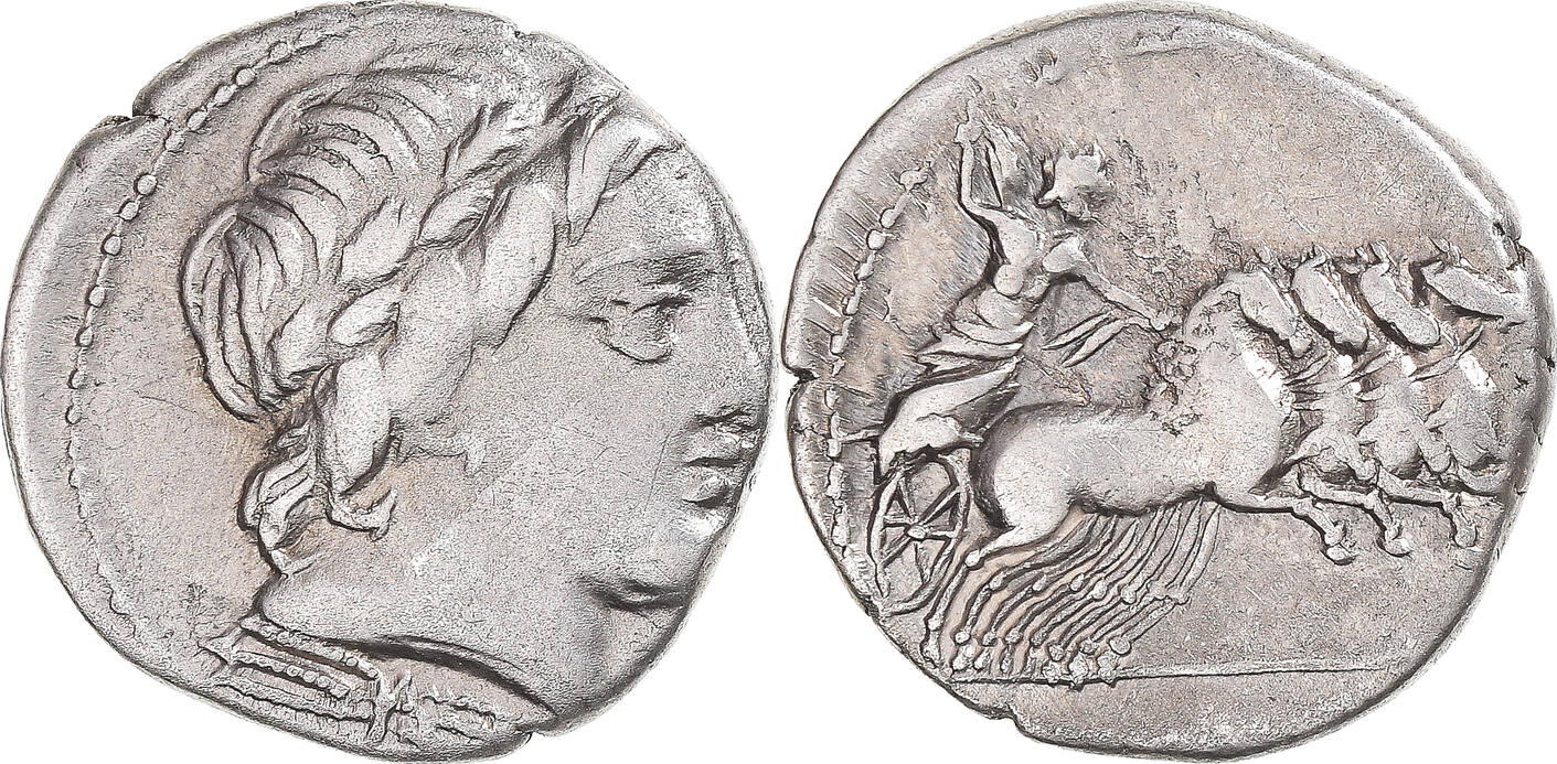 Denarius 86 BC Rome Coin, Gargonia, Rome, Silver, Crawford:350A/2 