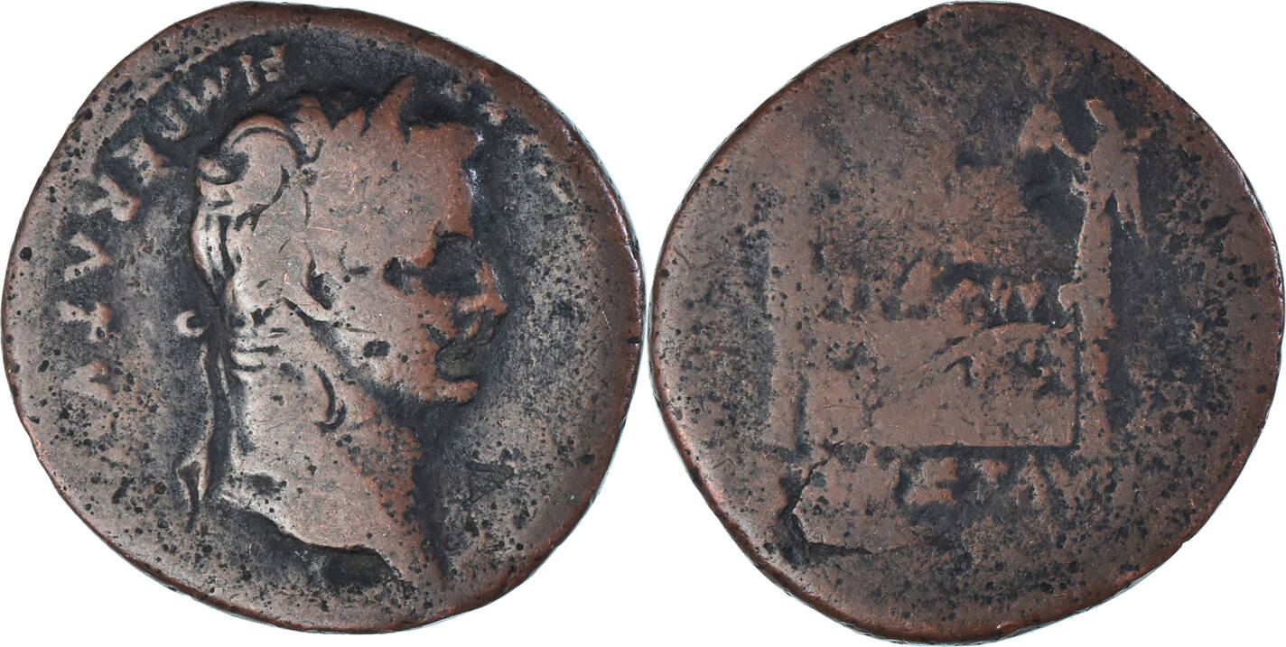 As 12-14 Lugdunum Coin, Tiberius, Lugdunum, Bronze, RIC:245 VF(20-25 ...