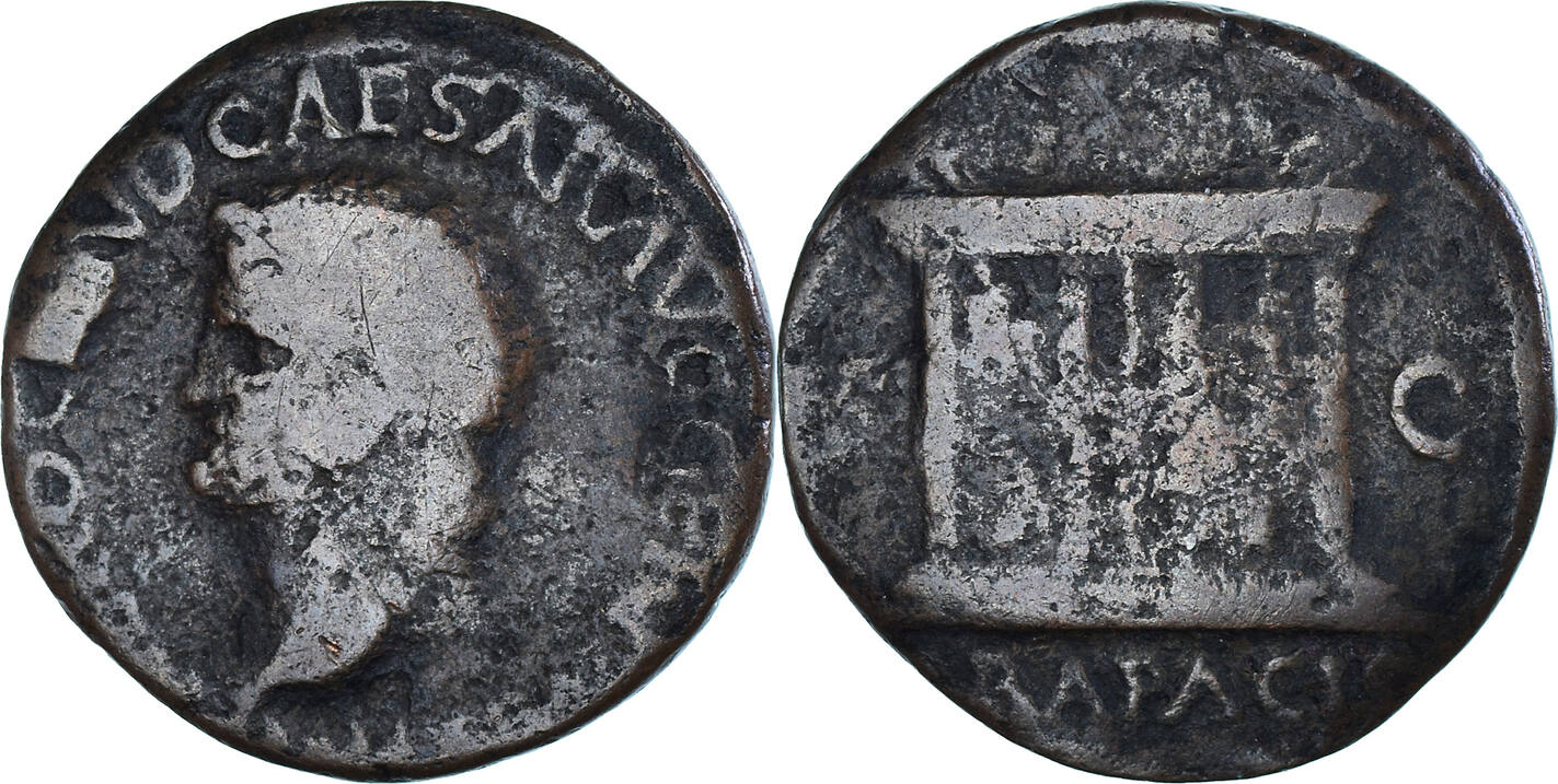 As 62-68 Lugdunum Coin, Nero, Lugdunum, Rare, Bronze, RIC:461 VF(20-25 ...