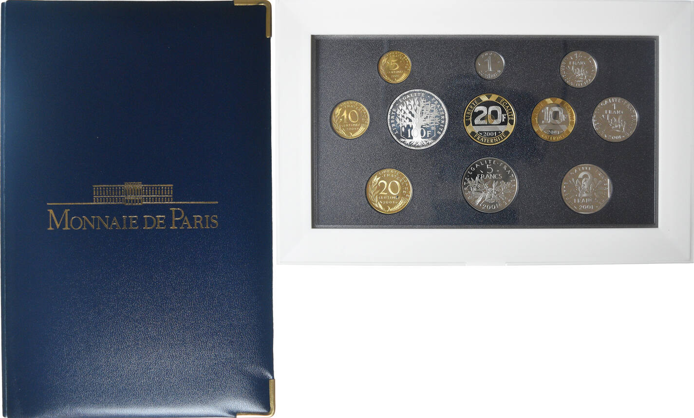 France Proof Set Franc 2001 Coin, Gadoury:page 288 MS(65-70) | MA