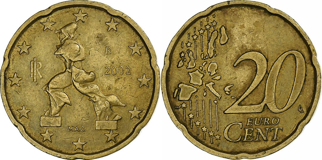 Italy 20 Euro Cent 2002 Nordic gold EF 40 45