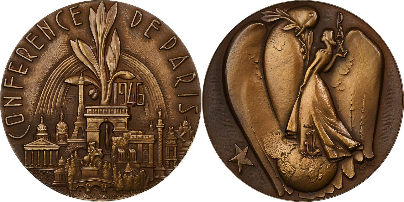 Médaille Française Art Débo - Concours Ville De Paris 1er Prix 1963, Bronze 80mm >200g, Qualité SUP, Poinçon Corne D'abondance