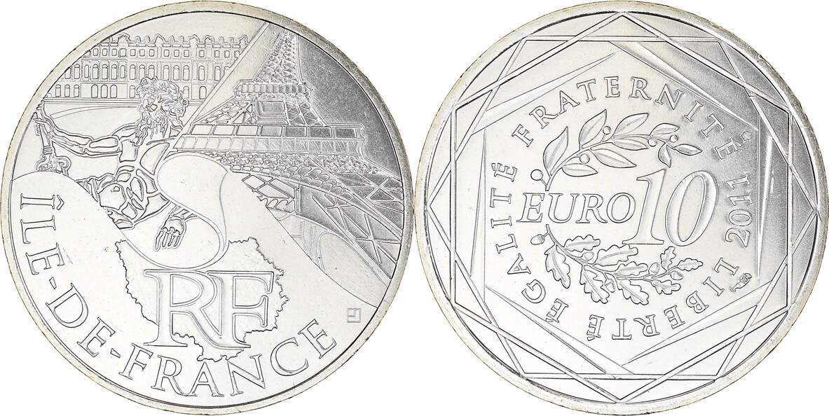 10 Euro 2011 Ile De France Euros Des R gions FDC Silver MS 65 70 