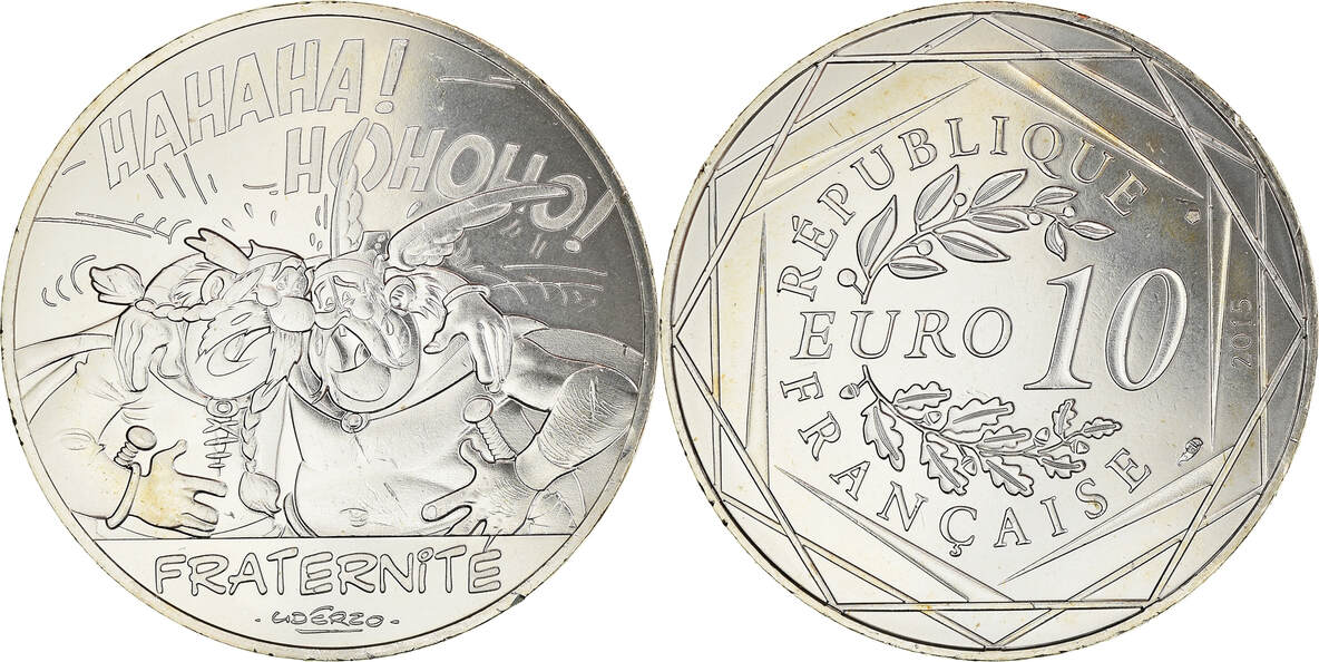 French 10. Fraternite монета. 10 Евро Франция 1500 лет французской истории.