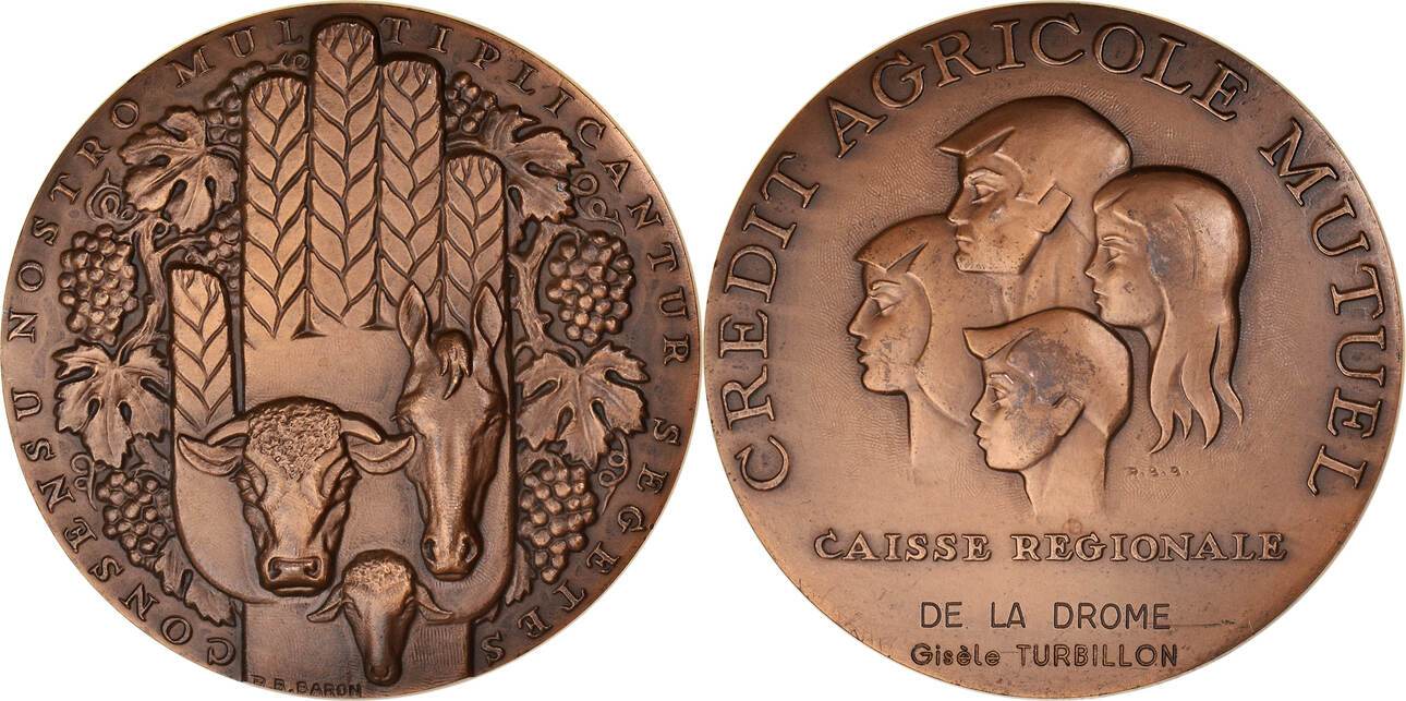 MEDAILLE - MÉDAILLE AGRICOLE - SCENE DE LABOUR - BRONZE