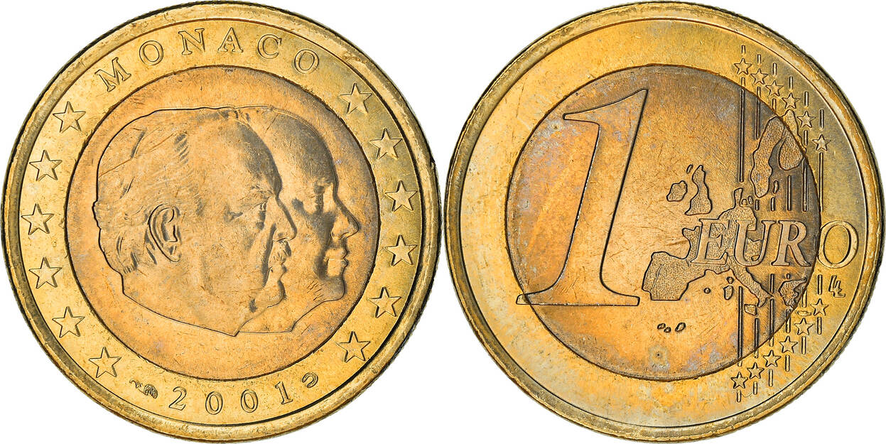 Евро 2001 год. Монеты евро Монако. Монеты Монако 2001 года. 1 Евро 2001 года цена.