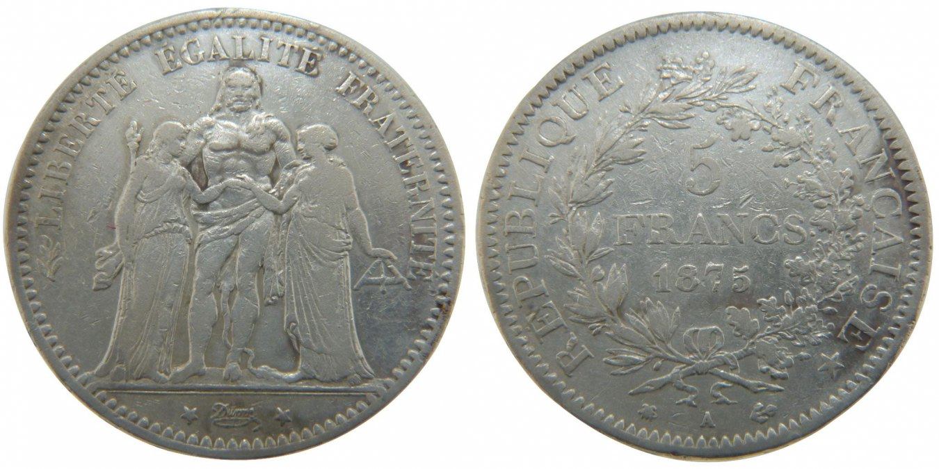 Pièce de monnaie : Troisième République-5 Francs Hercule 1875 Paris