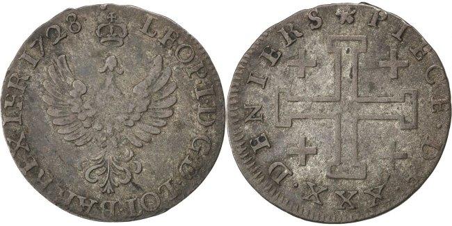 Монета 1728 Иностранная. French 30