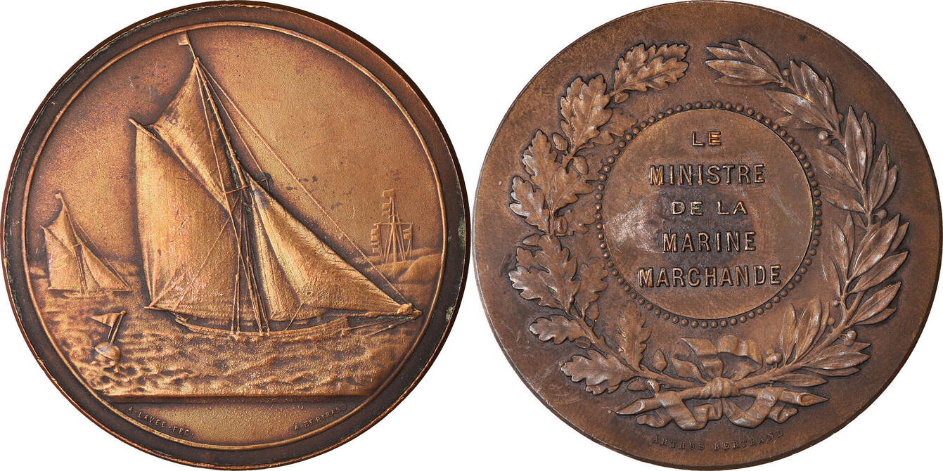 France Medal Le Ministre de la Marine Marchande, Shipping, Arthus ...