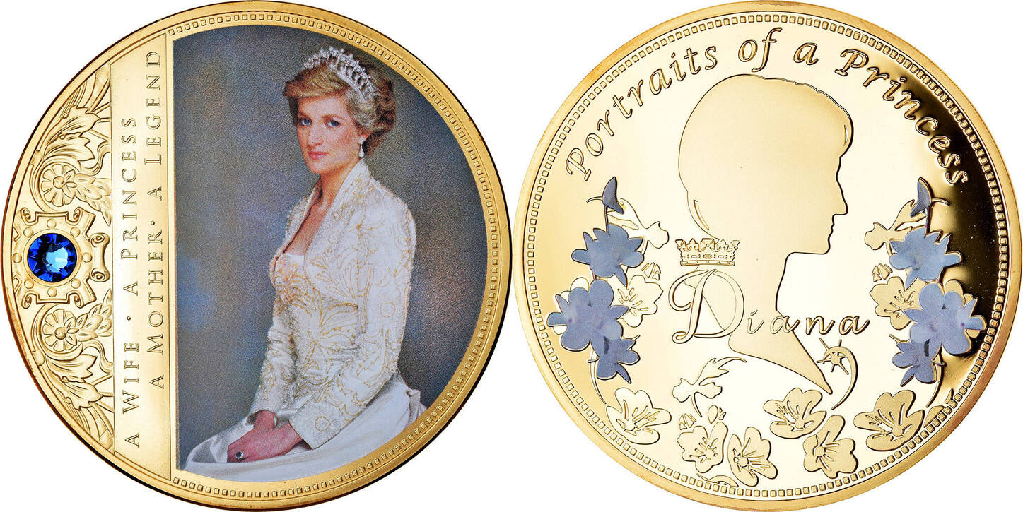 United Kingdom Medal Portraits De La Princesse Diana Copper Gilt Ms65