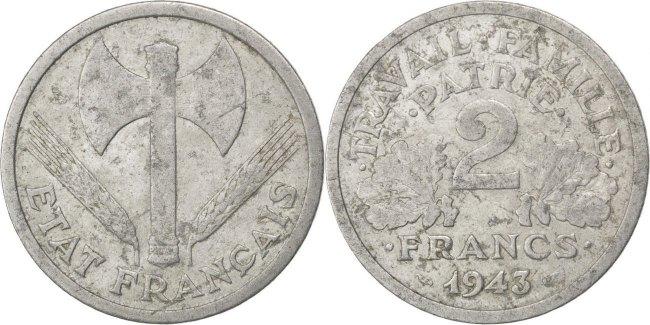 1943 Coin ETAT FRANCAIS hot 1943