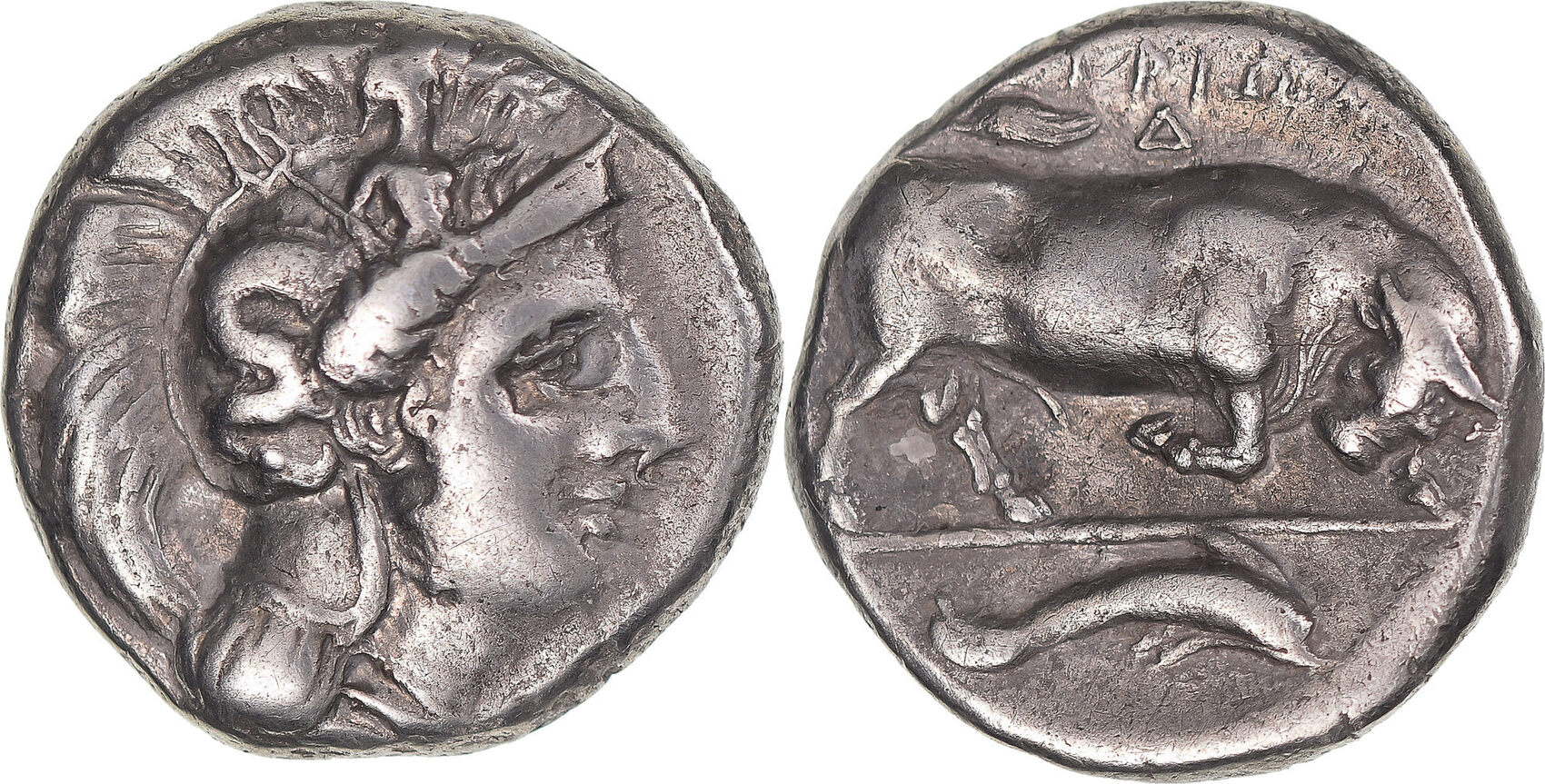 Nomos ca. 350300 BC Thourioi Lucania, Thourioi, Silver, SNGANS1046