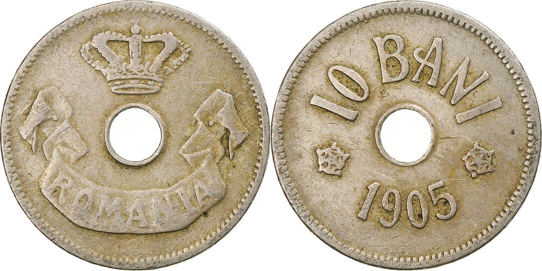 ROMANIA 10 BANI 1905 OLD COIN