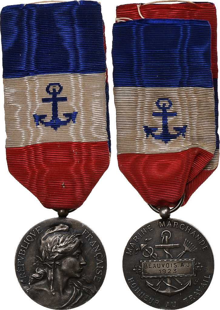 Médaille Monaco Honneur Et Travail - Prince Louis II 1923 (Collection)