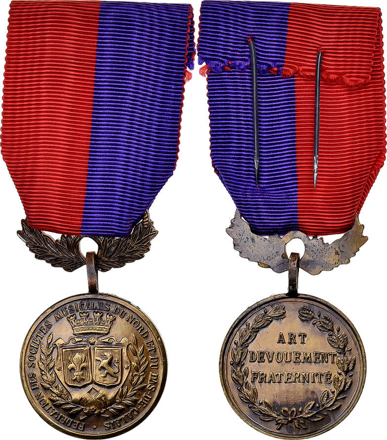 Médaille Fédération Musicale De Normandie – Métal Doré – XXe – 30,5 Mm – 12,93 G