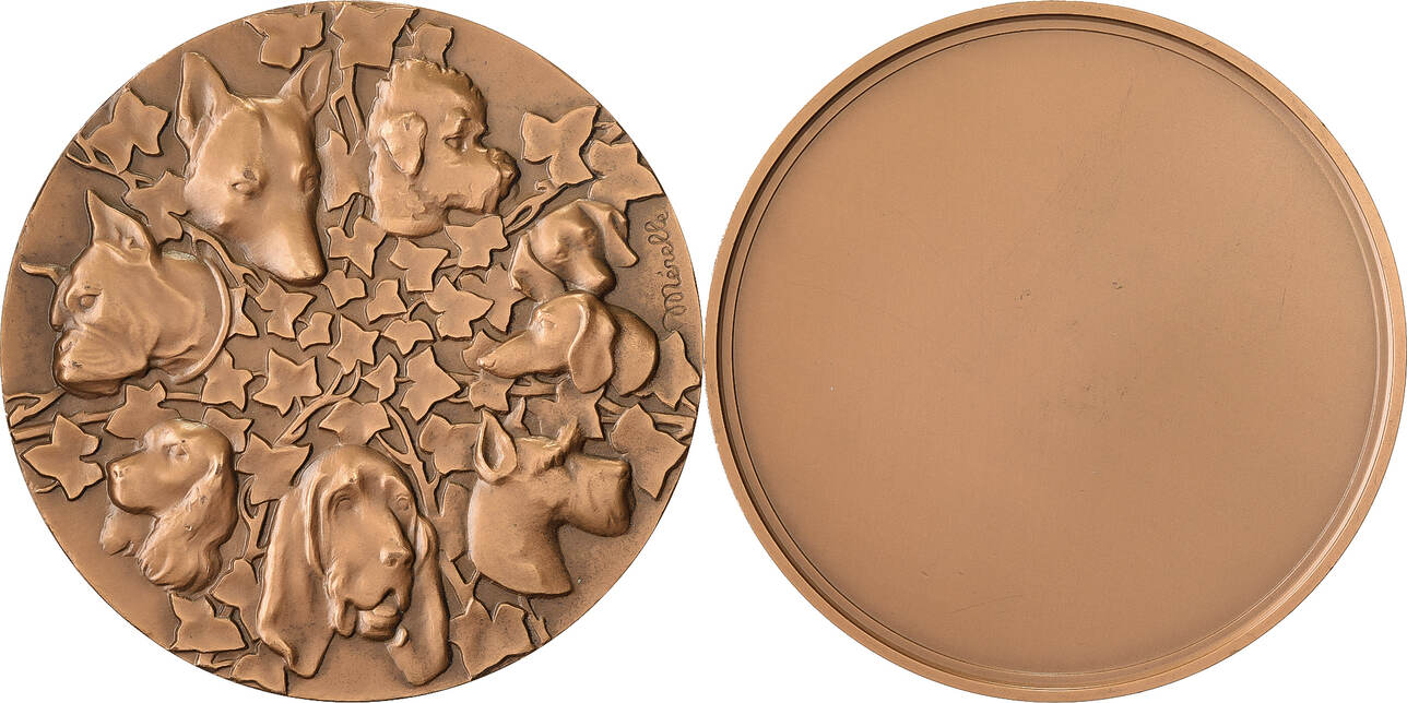 Médaille Française Ancienne En Bronze – Signée Par Le Sculpteur Mérelle