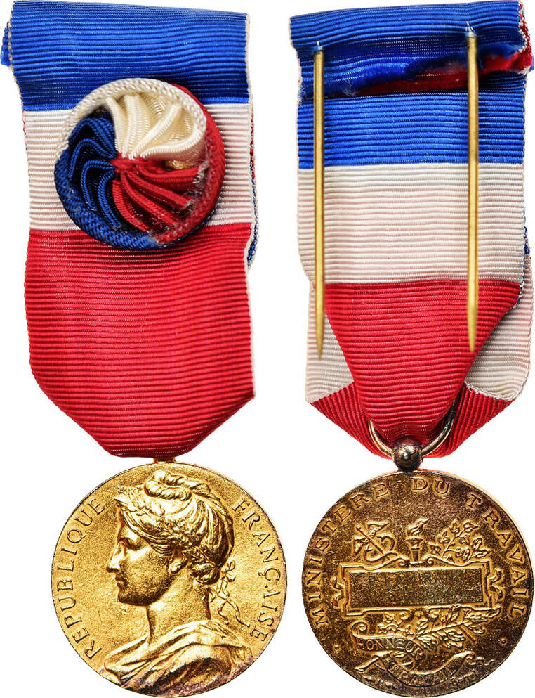 France Medal 1985 Médaille D Honneur Du Travail Excellent Quality Ma