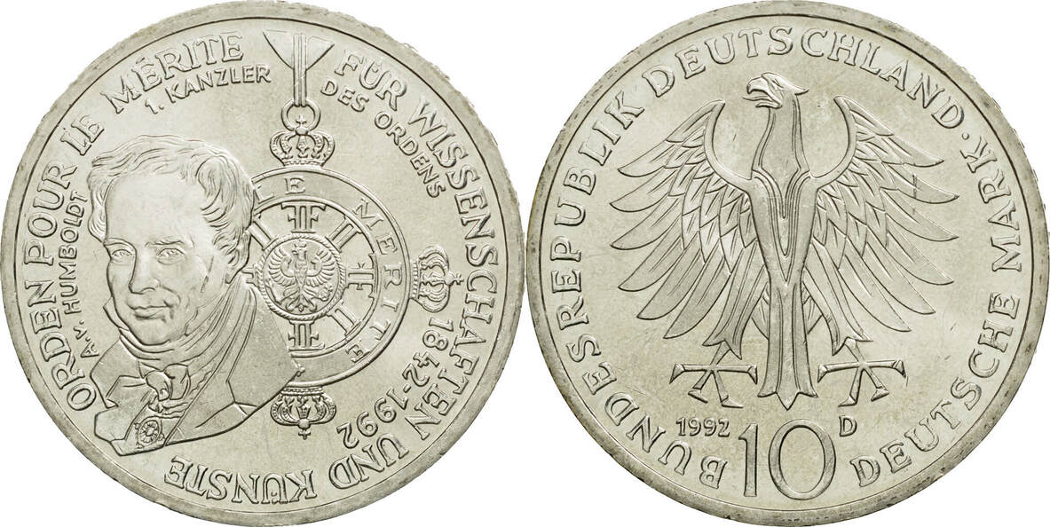 GERMANY - FEDERAL REPUBLIC 10 Mark 1992 D Coin, Munich, Germany MS(63 ...