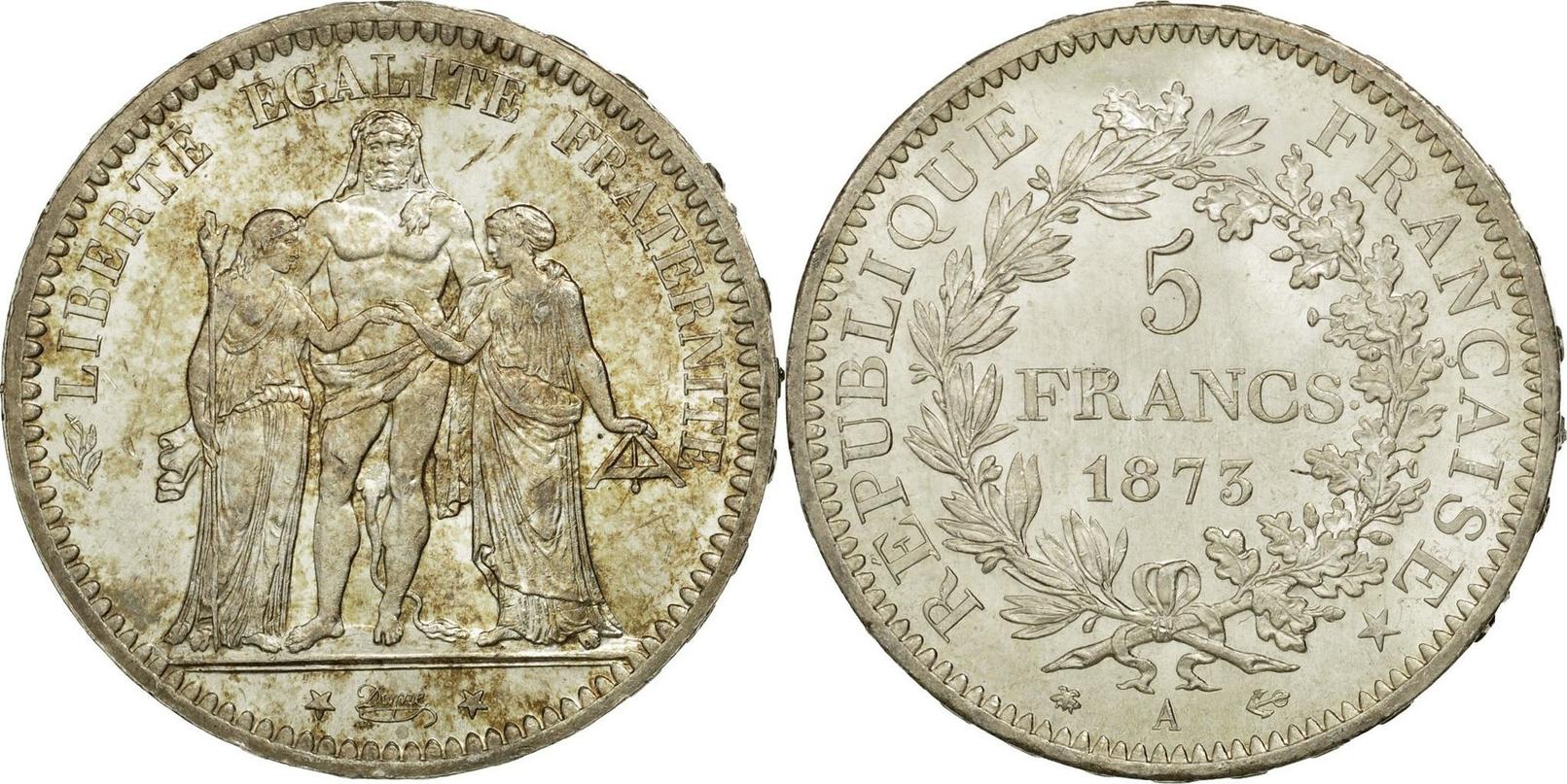 180 Hercule 5 francs 1873 A SUP 