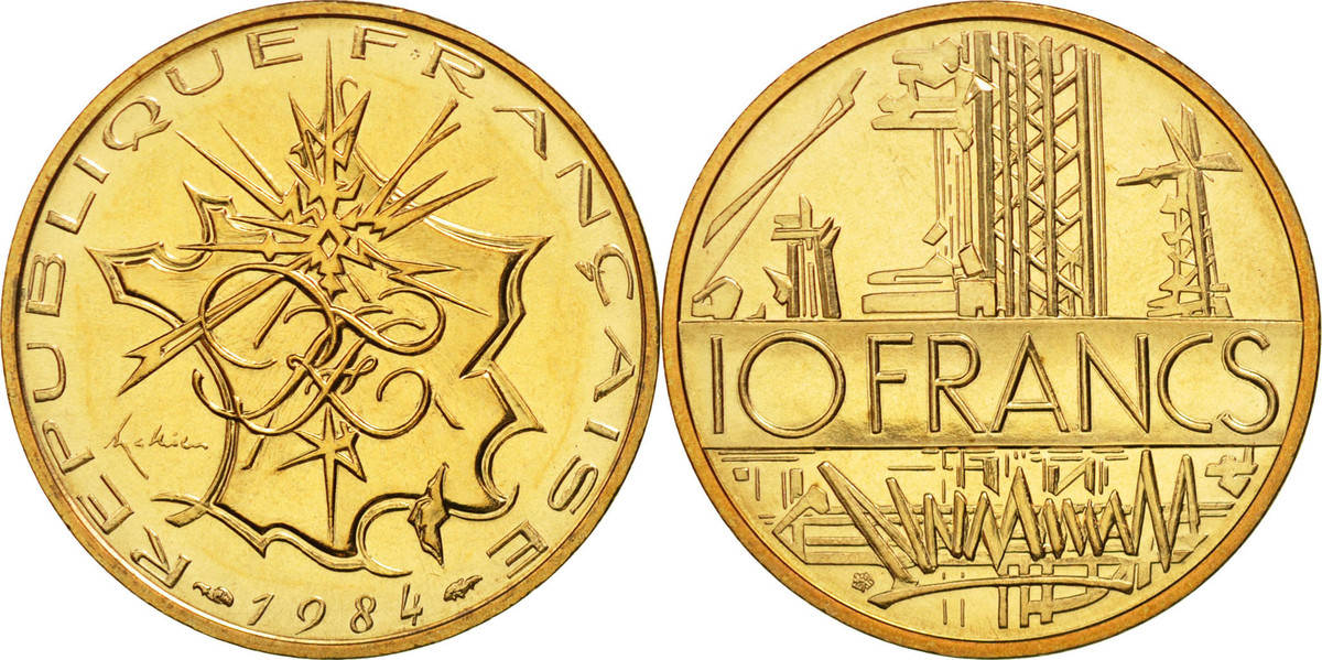 Юкоин монеты. 10 Francs.