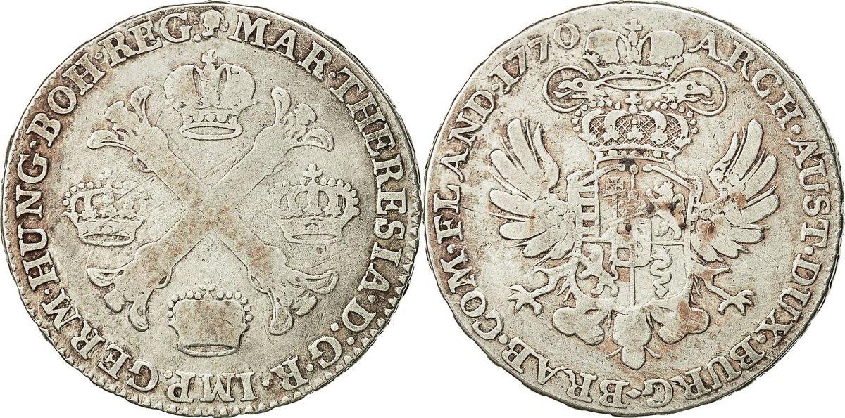 AUSTRIAN NETHERLANDS 1/2 Kronenthaler 1770 (B) Coin, Maria Theresa ...