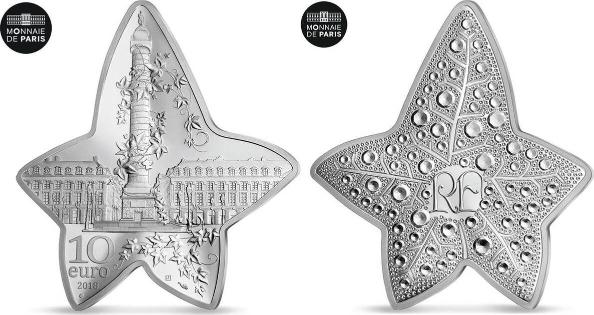 MONNAIE DE PARIS 星形銀貨 BOUCHERON France 10 Euro 2018 Paris Monnaie de Paris, Excellence - Boucheron